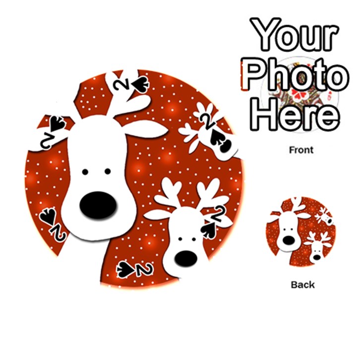 Christmas reindeer - red 2 Playing Cards 54 (Round) 