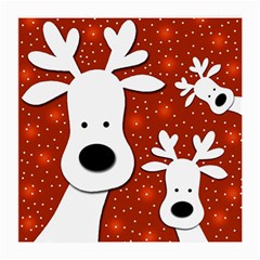 Christmas Reindeer - Red 2 Medium Glasses Cloth by Valentinaart