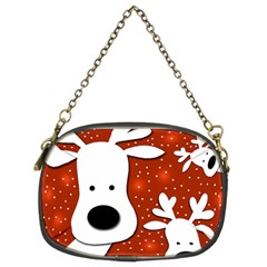 Christmas Reindeer - Red 2 Chain Purses (two Sides)  by Valentinaart