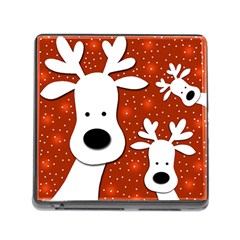 Christmas Reindeer - Red 2 Memory Card Reader (square) by Valentinaart