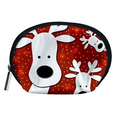 Christmas Reindeer - Red 2 Accessory Pouches (medium) 