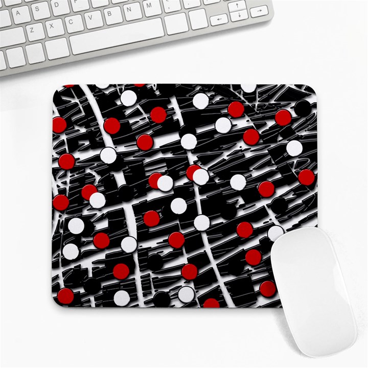 Red and white dots Large Mousepads