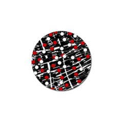 Red And White Dots Golf Ball Marker (4 Pack) by Valentinaart