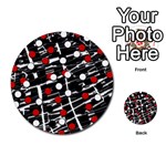 Red and white dots Multi-purpose Cards (Round)  Front 1