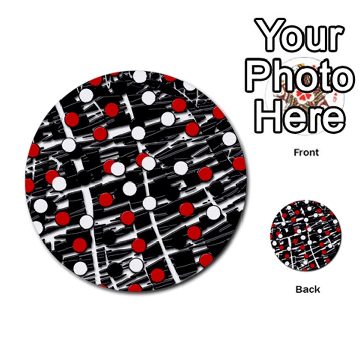 Red and white dots Multi-purpose Cards (Round) 