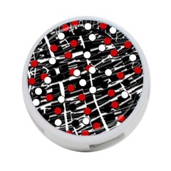 Red And White Dots 4-port Usb Hub (one Side) by Valentinaart