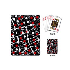 Red And White Dots Playing Cards (mini)  by Valentinaart