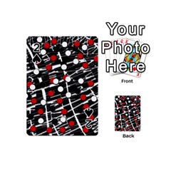 Red And White Dots Playing Cards 54 (mini)  by Valentinaart