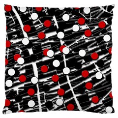 Red And White Dots Large Cushion Case (two Sides) by Valentinaart