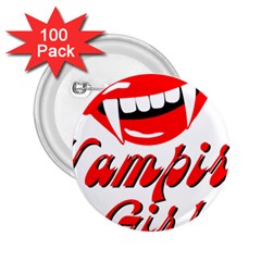 Vampire Girl 2.25  Buttons (100 pack) 