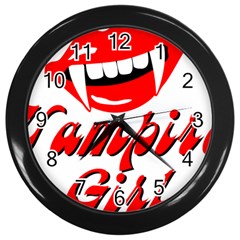 Vampire Girl Wall Clocks (Black)