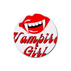 Vampire Girl Rubber Round Coaster (4 pack) 