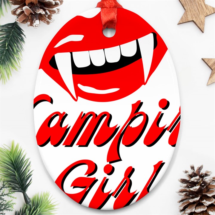 Vampire Girl Oval Ornament (Two Sides)