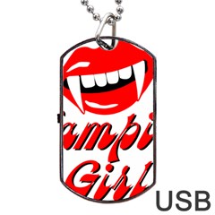 Vampire Girl Dog Tag Usb Flash (one Side)