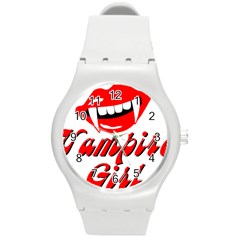 Vampire Girl Round Plastic Sport Watch (M)