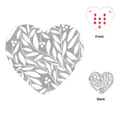 Gray And White Floral Pattern Playing Cards (heart)  by Valentinaart