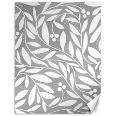 Gray And White Floral Pattern Canvas 18  X 24   by Valentinaart