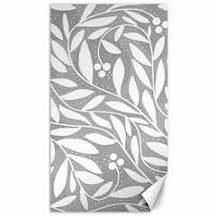 Gray And White Floral Pattern Canvas 40  X 72  