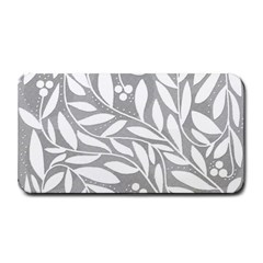 Gray And White Floral Pattern Medium Bar Mats by Valentinaart