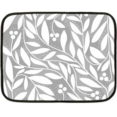 Gray And White Floral Pattern Fleece Blanket (mini) by Valentinaart