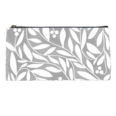 Gray And White Floral Pattern Pencil Cases