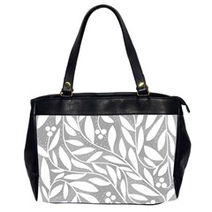 Gray And White Floral Pattern Office Handbags (2 Sides)  by Valentinaart