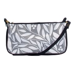 Gray And White Floral Pattern Shoulder Clutch Bags by Valentinaart