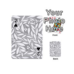 Gray And White Floral Pattern Playing Cards 54 (mini)  by Valentinaart