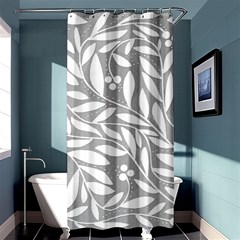 Gray And White Floral Pattern Shower Curtain 36  X 72  (stall)  by Valentinaart