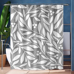 Gray And White Floral Pattern Shower Curtain 60  X 72  (medium)  by Valentinaart