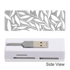 Gray And White Floral Pattern Memory Card Reader (stick)  by Valentinaart