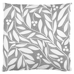 Gray And White Floral Pattern Large Cushion Case (one Side) by Valentinaart