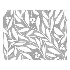 Gray And White Floral Pattern Double Sided Flano Blanket (large)  by Valentinaart