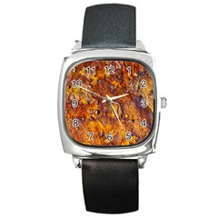 Rusted Metal Surface Square Metal Watch by igorsin