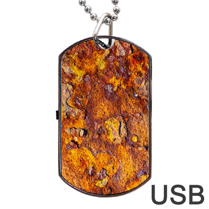 Rusted metal surface Dog Tag USB Flash (One Side)