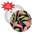 Pink and ocher ivy 2.25  Buttons (10 pack)  Front