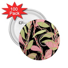 Pink And Ocher Ivy 2 25  Buttons (100 Pack)  by Valentinaart