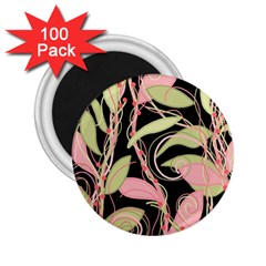 Pink And Ocher Ivy 2 25  Magnets (100 Pack)  by Valentinaart