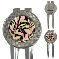 Pink And Ocher Ivy 3-in-1 Golf Divots by Valentinaart