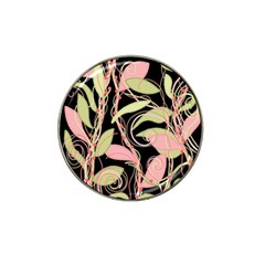 Pink And Ocher Ivy Hat Clip Ball Marker by Valentinaart