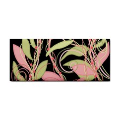 Pink And Ocher Ivy Hand Towel by Valentinaart