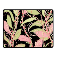 Pink And Ocher Ivy Fleece Blanket (small) by Valentinaart