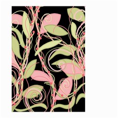 Pink And Ocher Ivy Small Garden Flag (two Sides) by Valentinaart