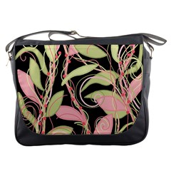 Pink And Ocher Ivy Messenger Bags by Valentinaart