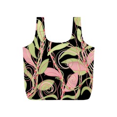 Pink And Ocher Ivy Full Print Recycle Bags (s)  by Valentinaart