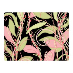 Pink And Ocher Ivy Double Sided Flano Blanket (mini)  by Valentinaart