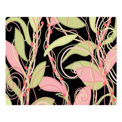 Pink And Ocher Ivy Double Sided Flano Blanket (large)  by Valentinaart