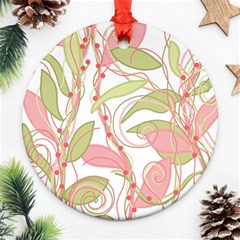 Pink and ocher ivy 2 Ornament (Round) 