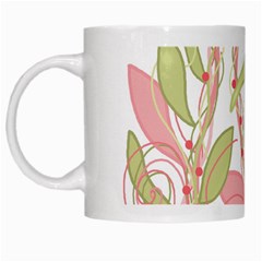 Pink And Ocher Ivy 2 White Mugs by Valentinaart