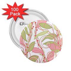 Pink and ocher ivy 2 2.25  Buttons (100 pack) 